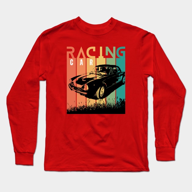 Vintage Racing Car Long Sleeve T-Shirt by ColorShades